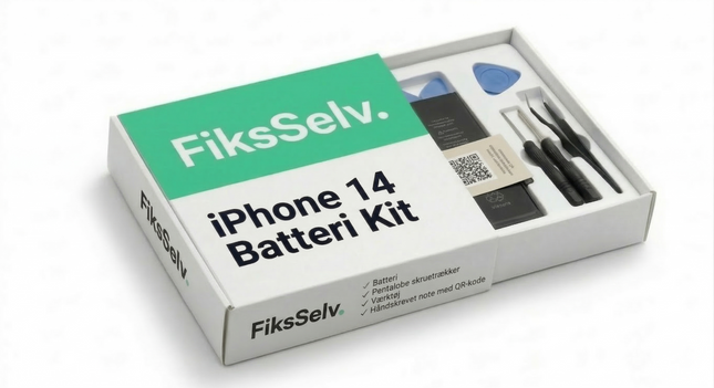iPhone 14 Batteri Udskiftning — Komplet DIY Samlekit | FiksSelv